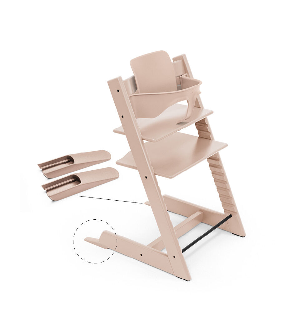 Tripp Trapp® Chair Serene Pink, Beech, with Baby Set.